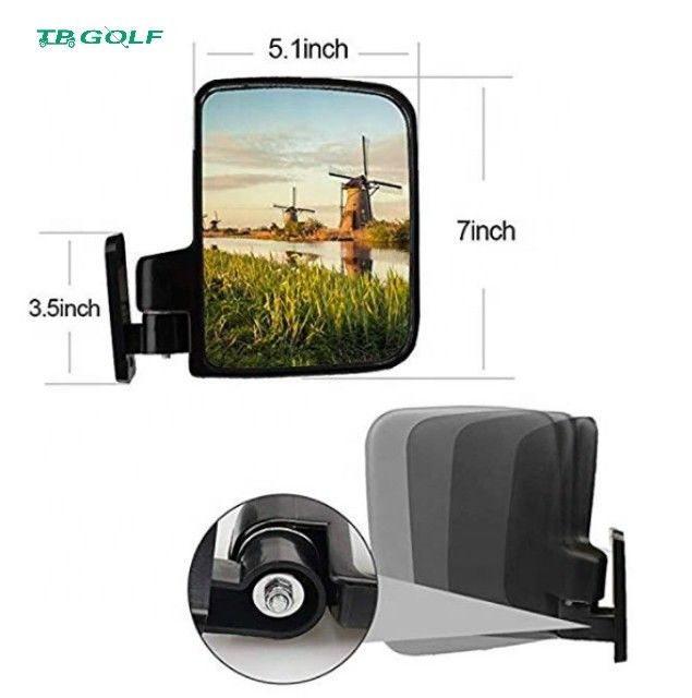 Durable Golf Cart Side Mirrors HD Vision / Golf Cart Aksesoris Getaran Tahan