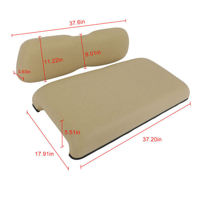 Satu kursi depan Beige Fits Club Car DS 2000.5 Up Golf Cart Bawah Back Cushion