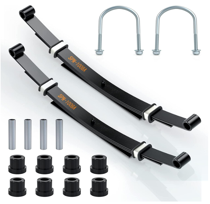 Heavy Duty Rear 4-Leaf Spring Kit dengan Bushings & Sleeves untuk Club Car DS Golf Cart 1014675
