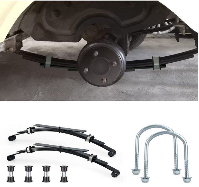 Heavy Duty Rear 4-Leaf Spring Kit dengan Bushings & Sleeves untuk Club Car DS Golf Cart 1014675