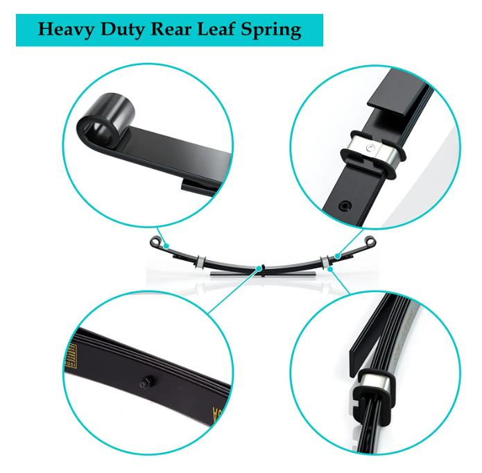 Heavy Duty Rear 4-Leaf Spring Kit dengan Bushings & Sleeves untuk Club Car DS Golf Cart 1014675