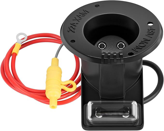Golf Cart 48V Charger Receptacle with Fuse and Cord for Club Car Ds 1995-up