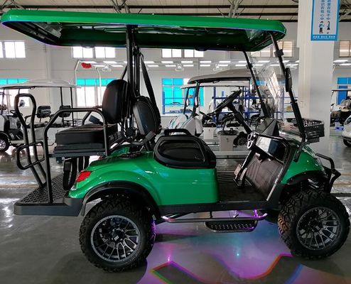 OEM ODM 4 Roda Disk Rem Off Road Roda Tinggi Sasis Mini Electric Golf Carts 10 Inch IP66 Tampilan 4 Seater Golf Carts